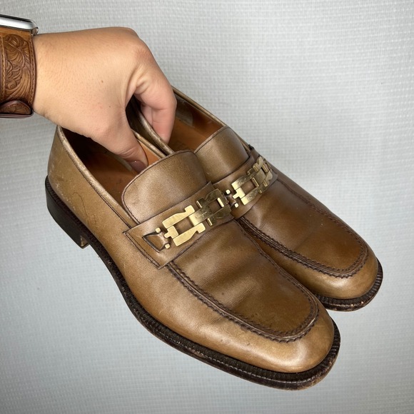 Salvatore Ferragamo Other - Salvatore Ferragamo Men's Loafers Dress Shoes Leather Gold Buckle